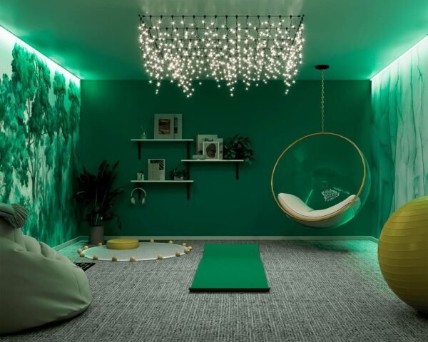 Foldable modular meditation house interior-1